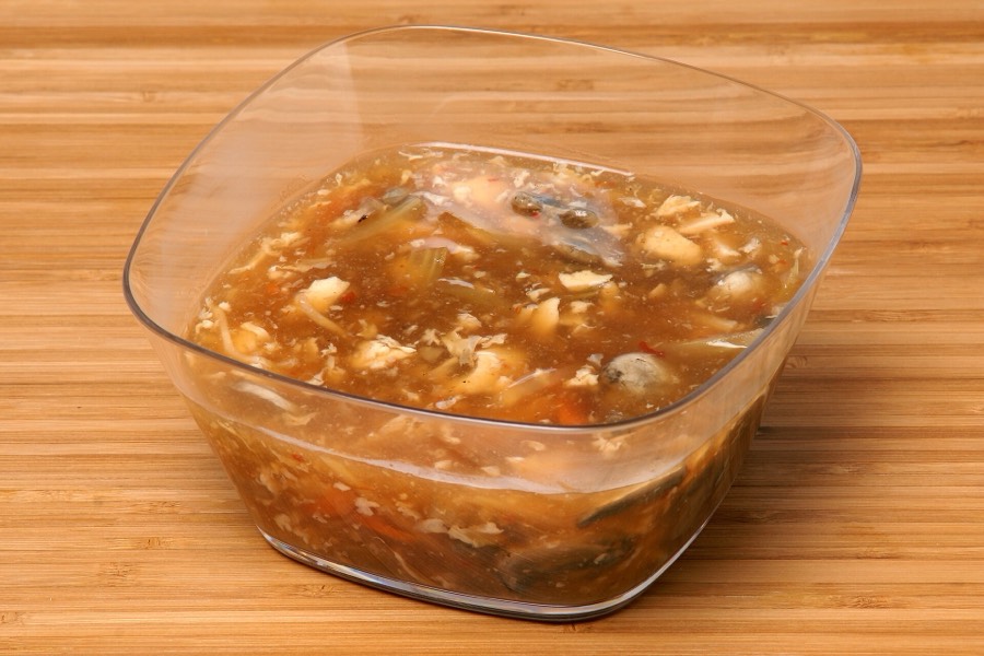 A bowl of hot and sour soup